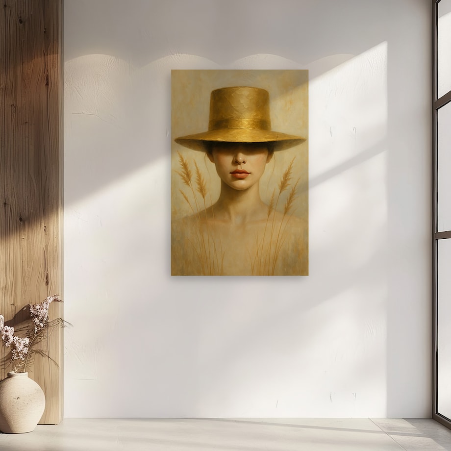 Obraz na płótnie Złoty Kapelusz 70cm x 90cm