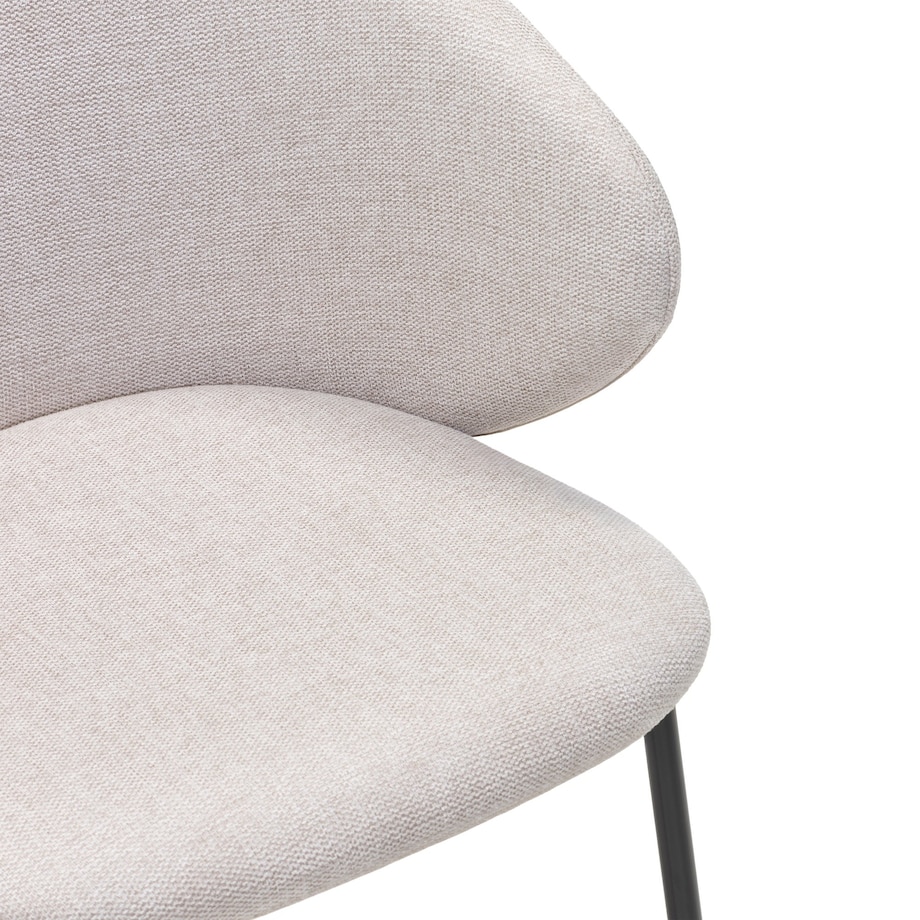 Krzesło tapicerowane jasnoszare/czarne nogi