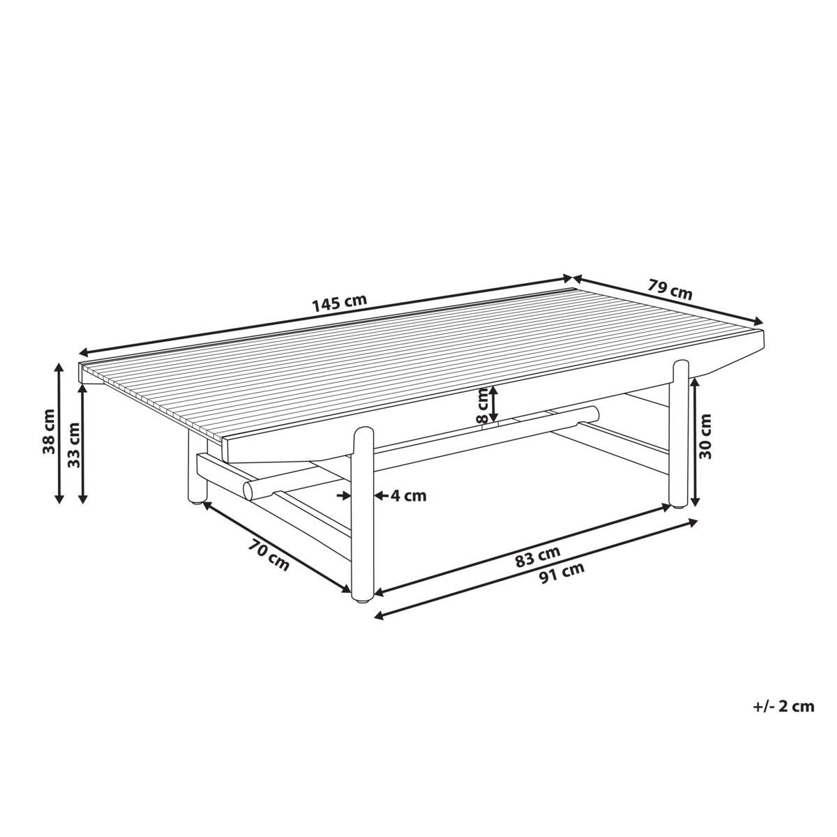 Stół ogrodowy Drewno Jasne drewno GIAVENO