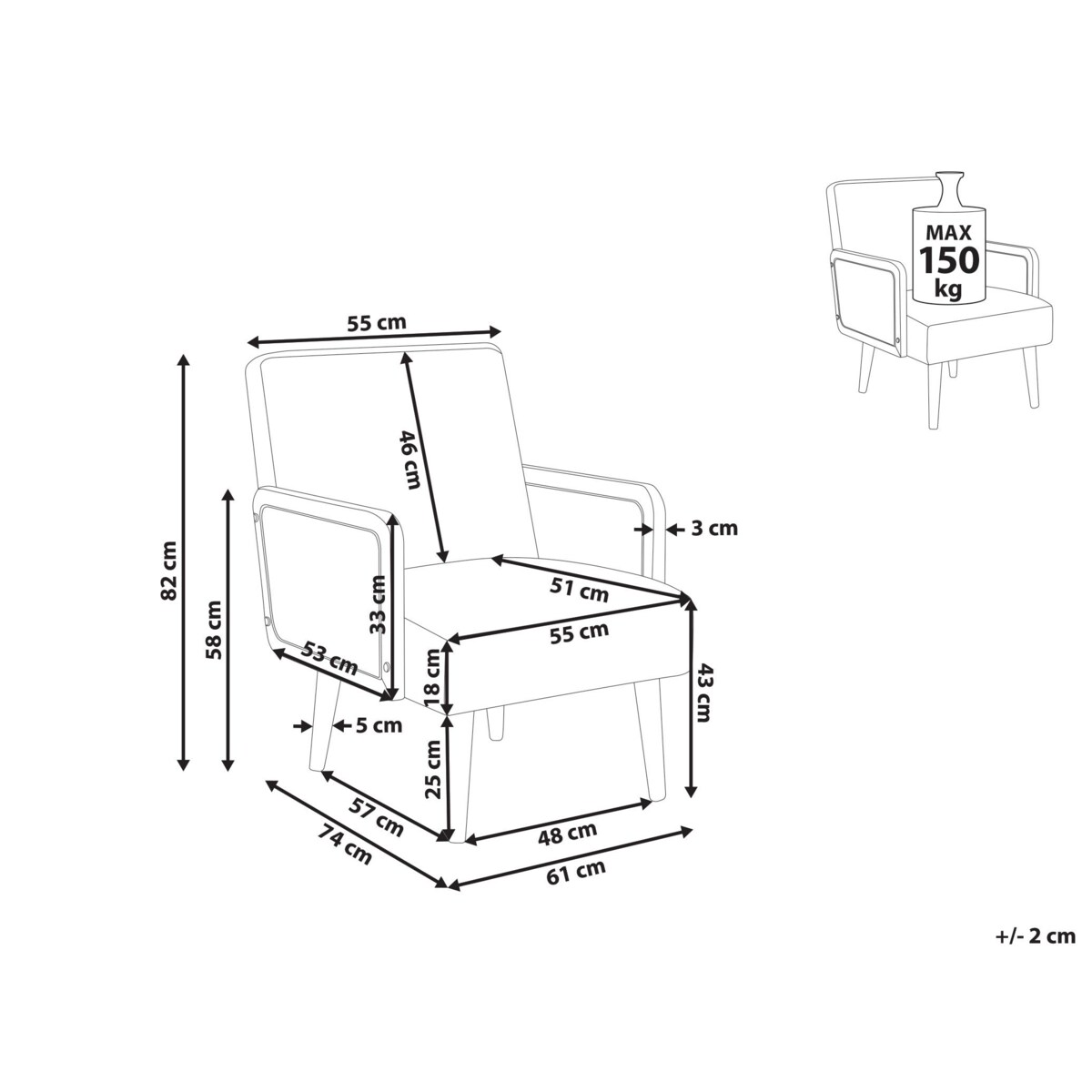 Fotel HOJBY Boucle Piaskowy