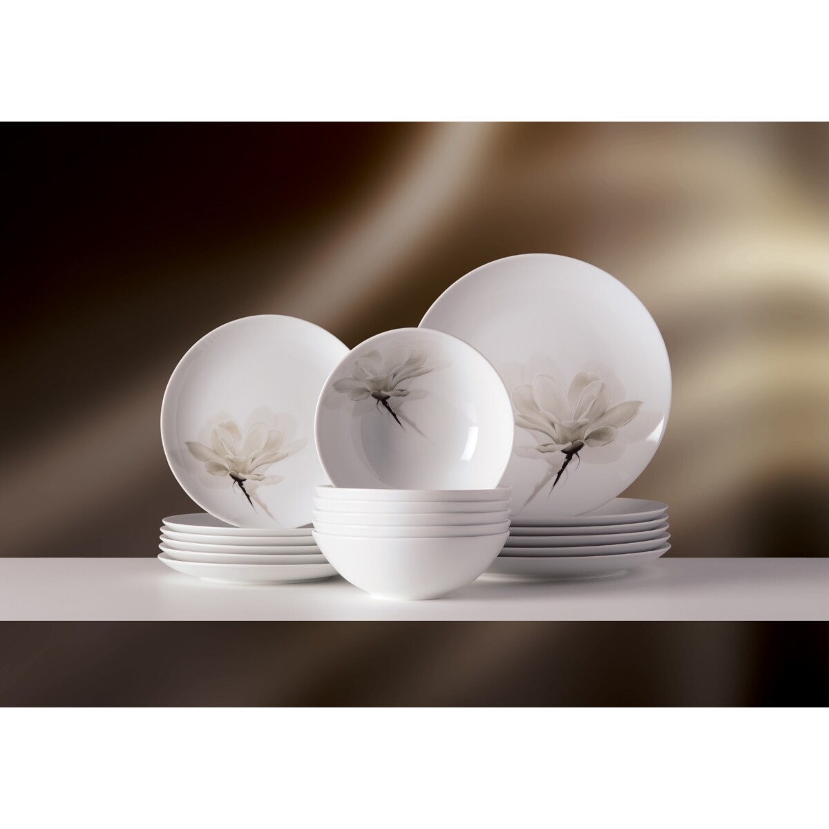 Zestaw talerzy dla 6 osób 18 el. Boss Magnolia LMAG (6474)