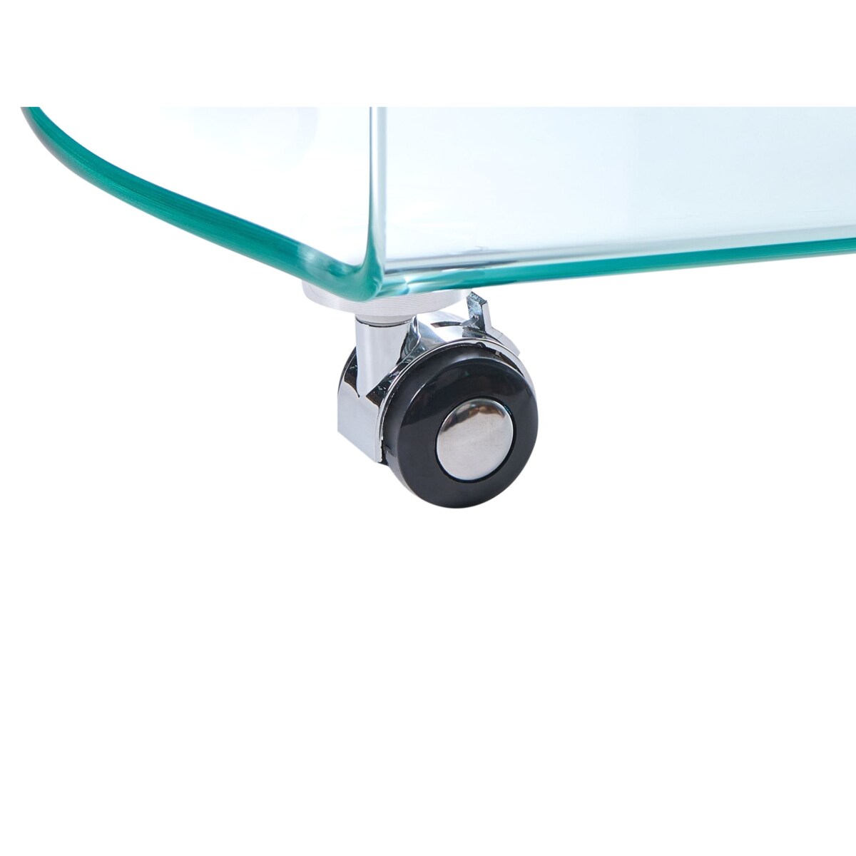 Stolik pomocniczy MINTO Szkło hartowane Przezroczysty Z kółkami