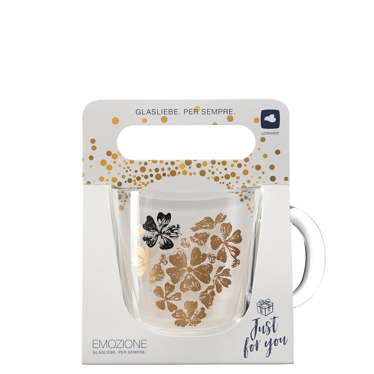 Szklanka 0,4l serce z kwiatów... EMOZIONE