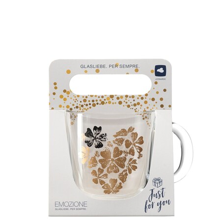 Szklanka 0,4l serce z kwiatów... EMOZIONE