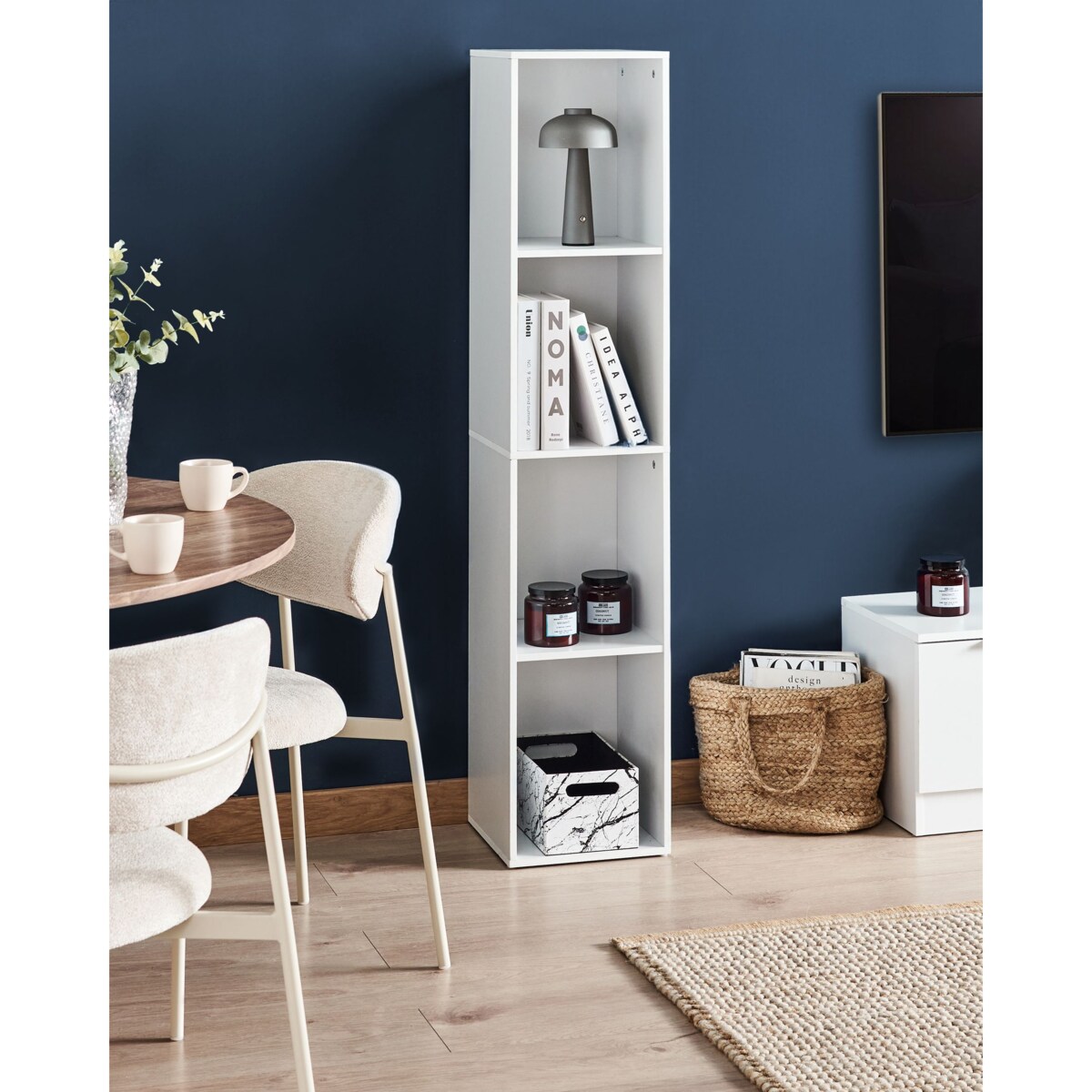 Regał 4 półki WINNIPEG 143 cm Biały