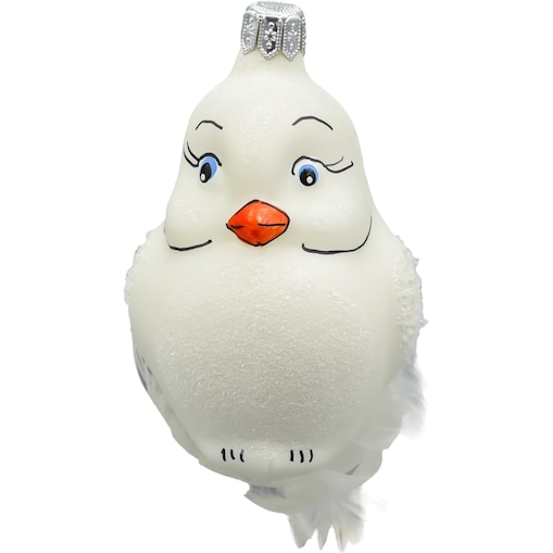 Bombka choinkowa: Gołębica z piórkami: biała