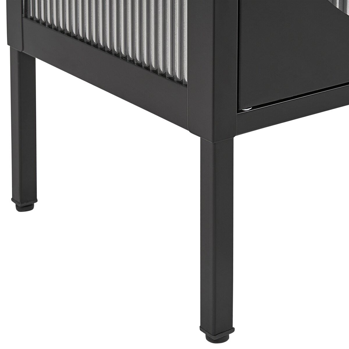 Szafka ze szklanymi drzwiami SARRE Metal 90 cm Czarny