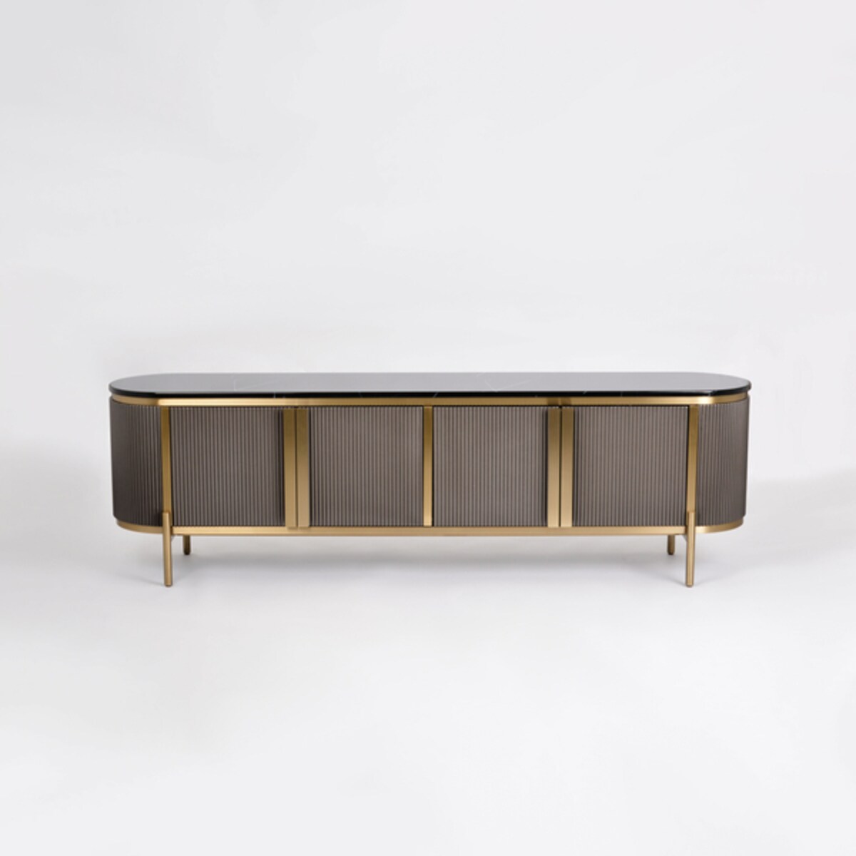 Komoda RTV złota grafitowa Omega Glamour Premium 200x40x60