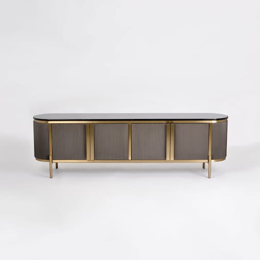 Komoda RTV złota grafitowa Omega Glamour Premium 200x40x60