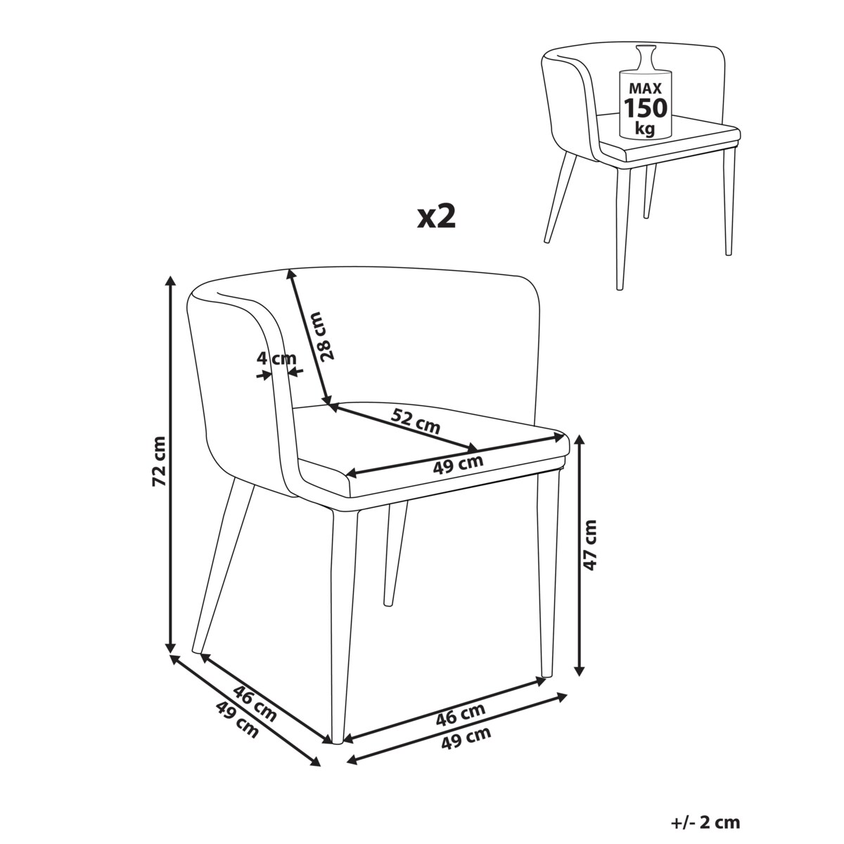 Zestaw 2 krzeseł ogrodowych LIMASSON Beżowy