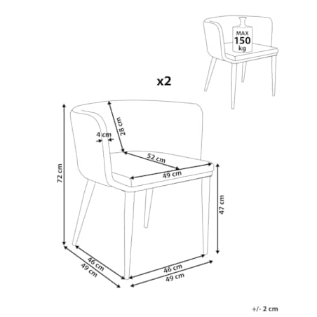 Zestaw 2 krzeseł ogrodowych LIMASSON Beżowy