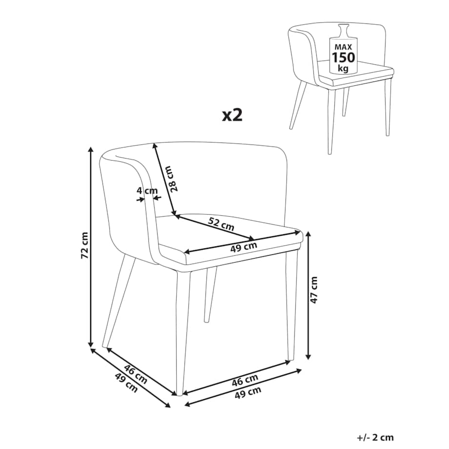 Zestaw 2 krzeseł ogrodowych LIMASSON Beżowy