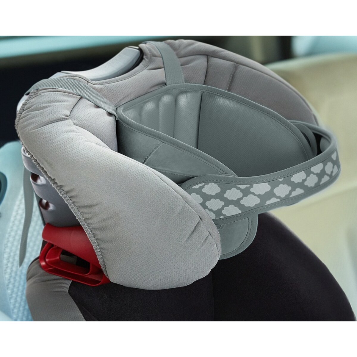 Opaska podtrzymująca głowę w foteliku samochodowym dla dzieci - szara
