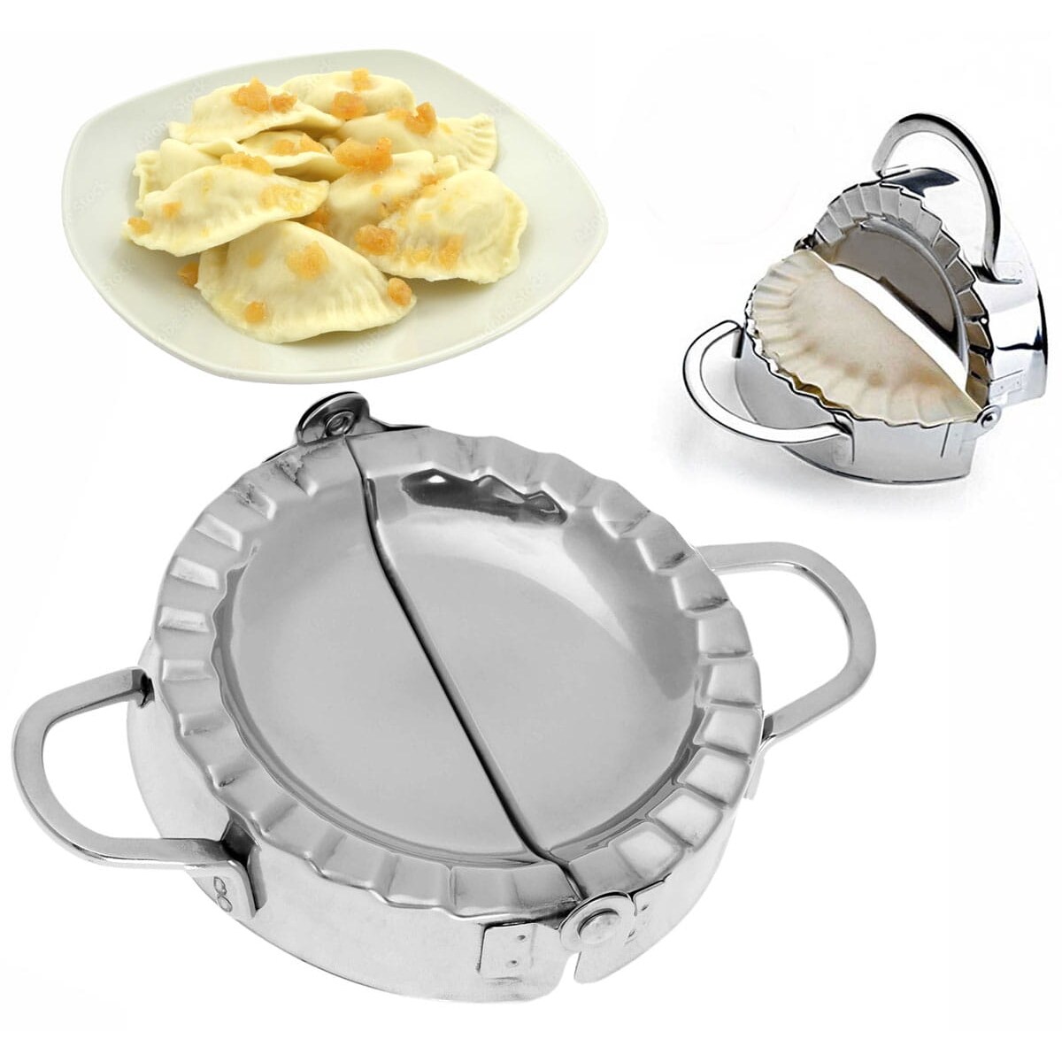 Forma do robienia lepienia pierogów 12cm duża metalowa maszyna pierogarka