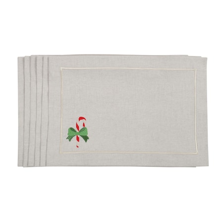 Podkładki Candy Cane Joyful Christmas Mirha – komplet 6 szt.