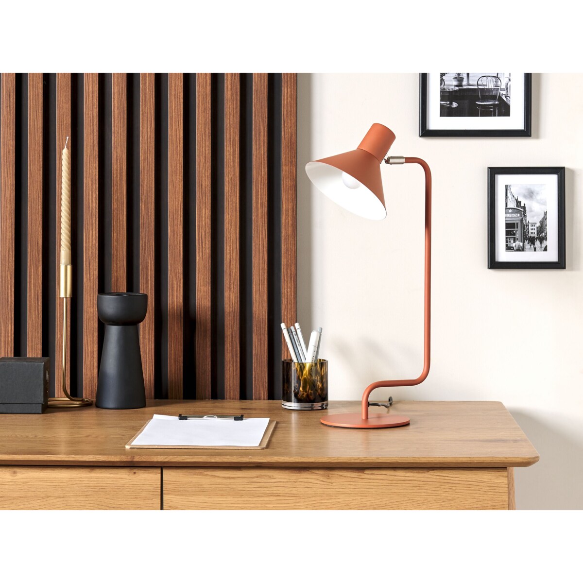 Lampa biurkowa regulowana metalowa pomarańczowa RIMAVA