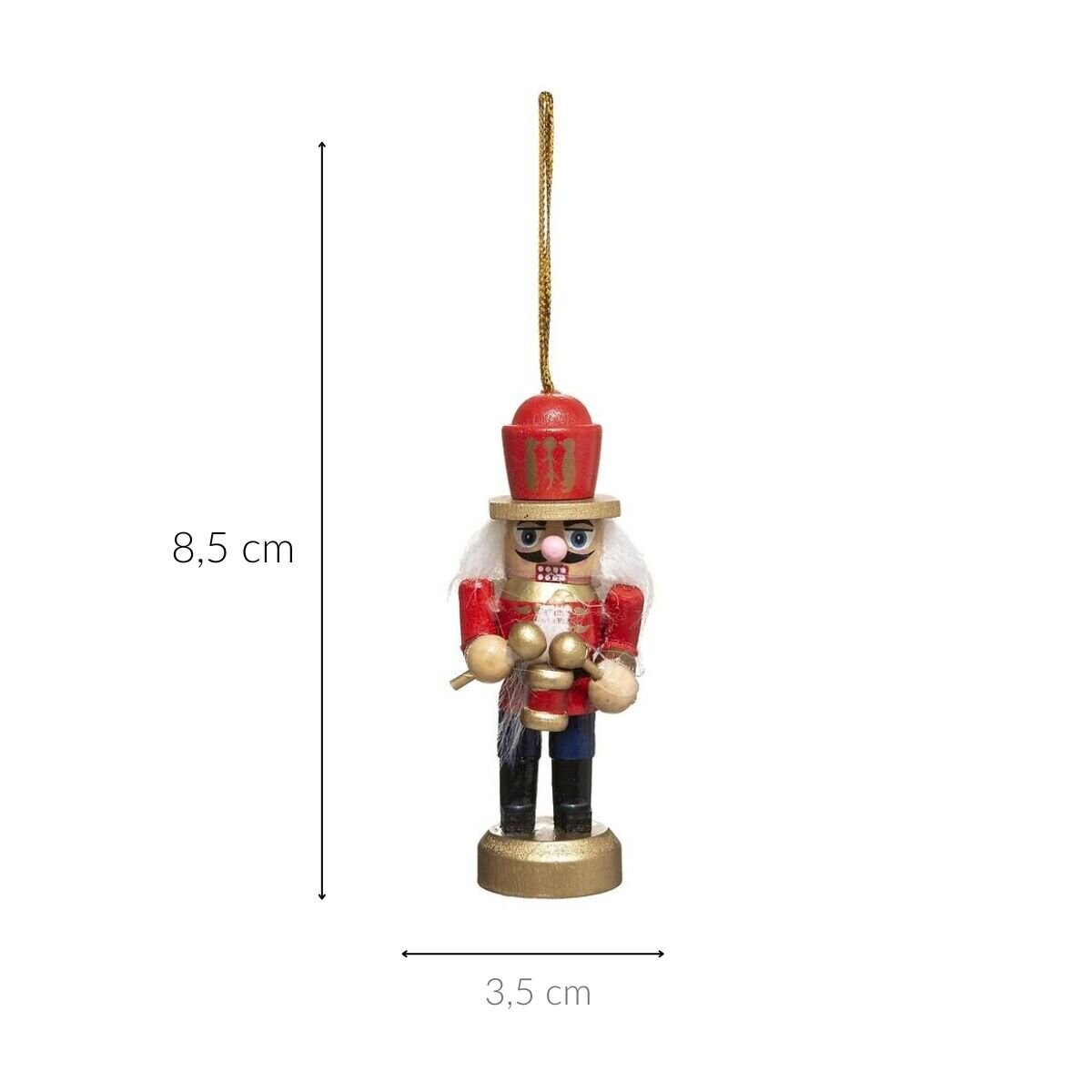 Zestaw ozdób choinkowych, dziadek do orzechów, 8 x 4 cm