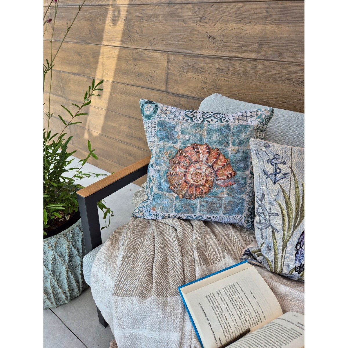 Poszewka Na Poduszkę Jasiek 45X45 Cm Żakardowa Dekoracyjna Ozdobna Guscio