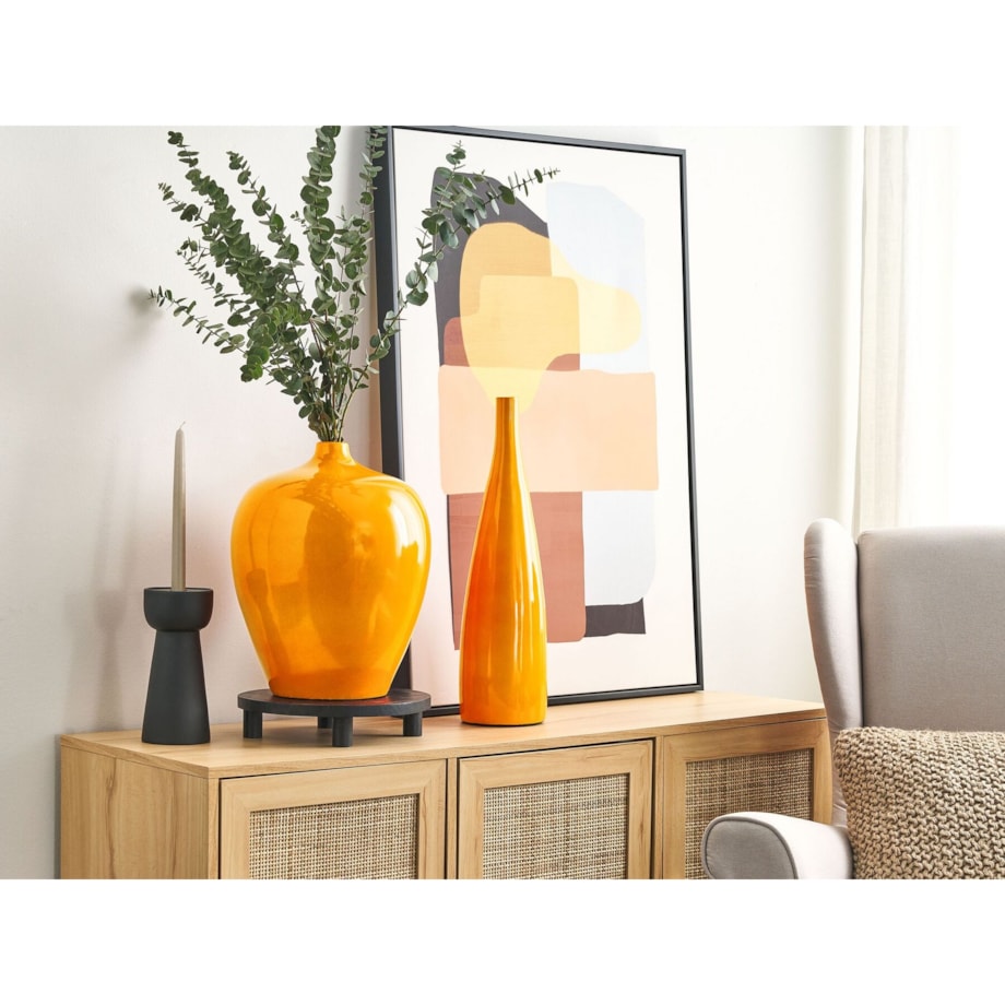 Wazon na kwiaty z terakoty 37 cm pomarańczowy TERRASA