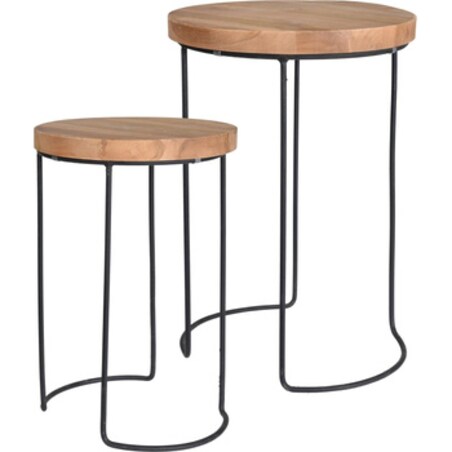 Zestaw stolików Intesi Mofe czarny/naturalny