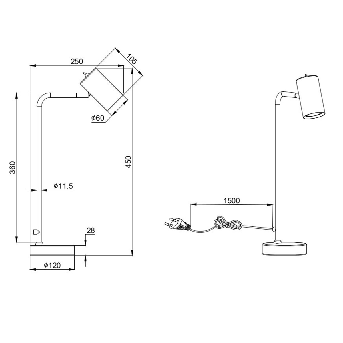 Biurkowa LAMPKA stojąca MARLEY  512400131 Trio metalowa LAMPA stołowa regulowana biała