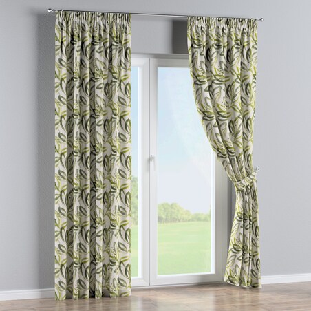 Zasłona na taśmie marszczącej 1 szt. 130x245 biało-zielony