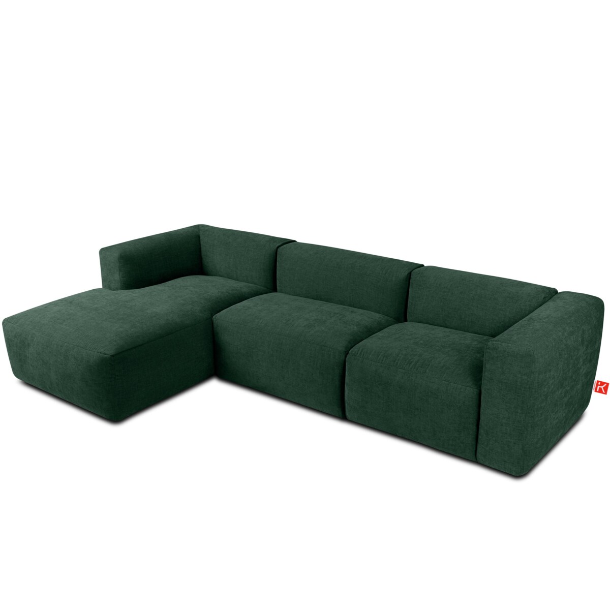 KONSIMO BUFFO Narożnik prawy z niezwykle miękkim i wygodnym siedziskiem, kolor morski