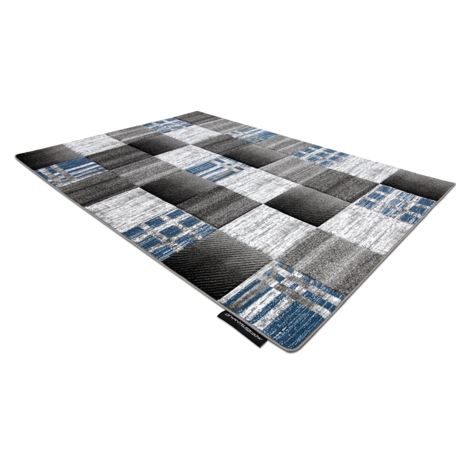 Dywan ALTER Siena Kwadraty kratka niebieski 240x330 cm