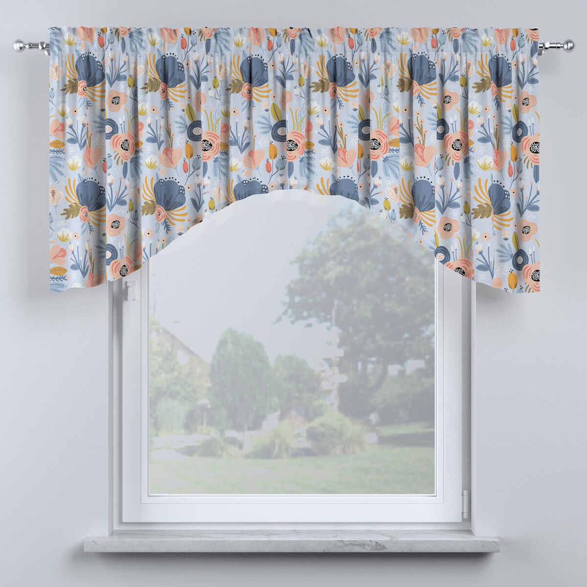 Lambrekin łuk 250x75 niebieski