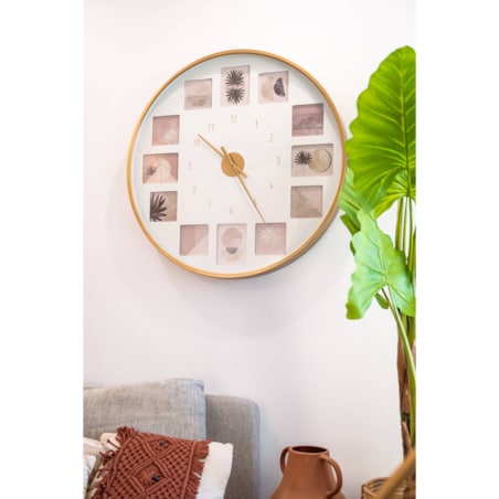 Zegar ścienny z kolażem zdjęć, możliwość personalizacji, Ø 76,5 cm