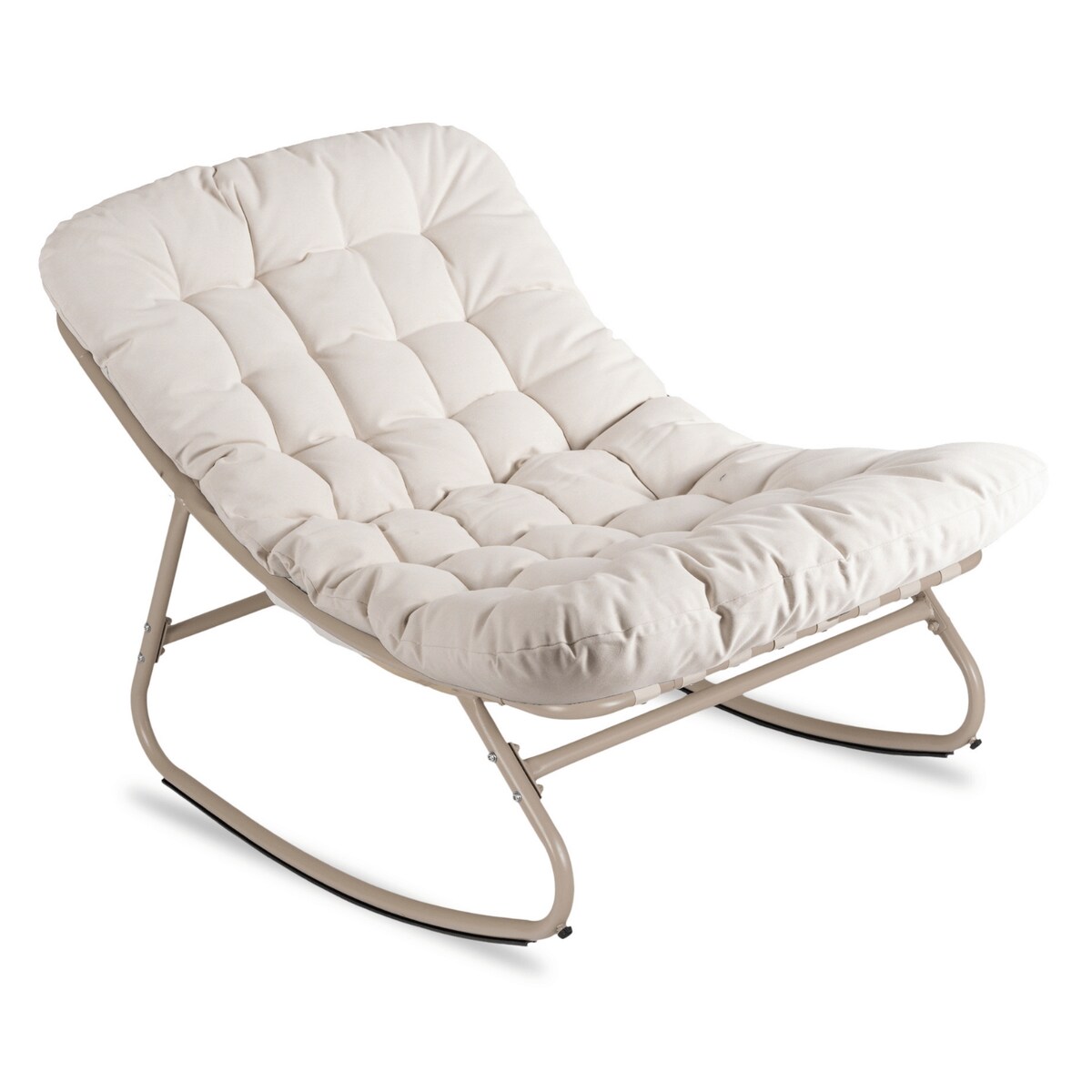 Fotel Bujany Ogrodowy Bujak Na Taras Do Salonu Beżowy Kaszmir AURORA