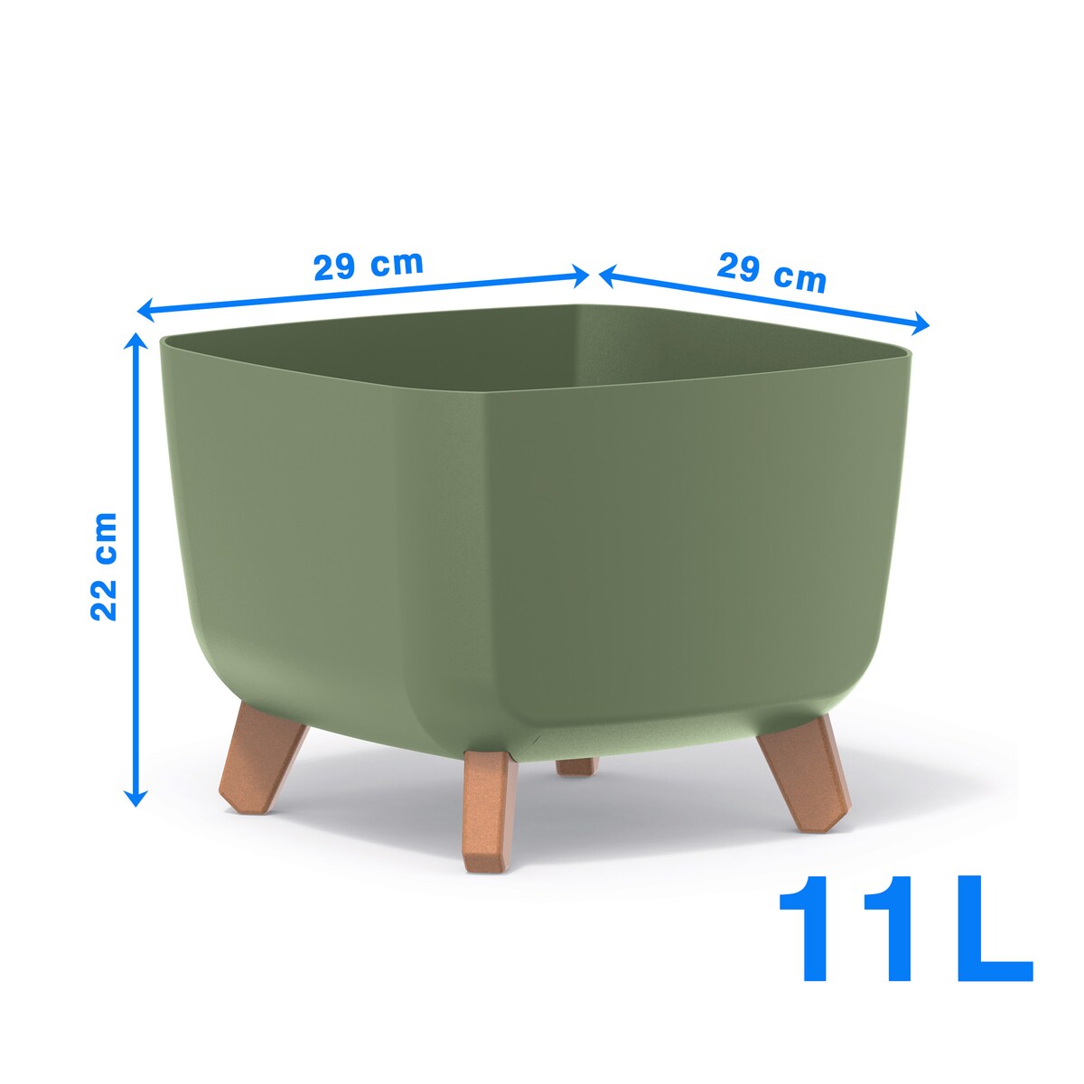 Doniczka Donica Ogrodowa 29 Cm Na Nóżkach Dekoracyjna Zielony