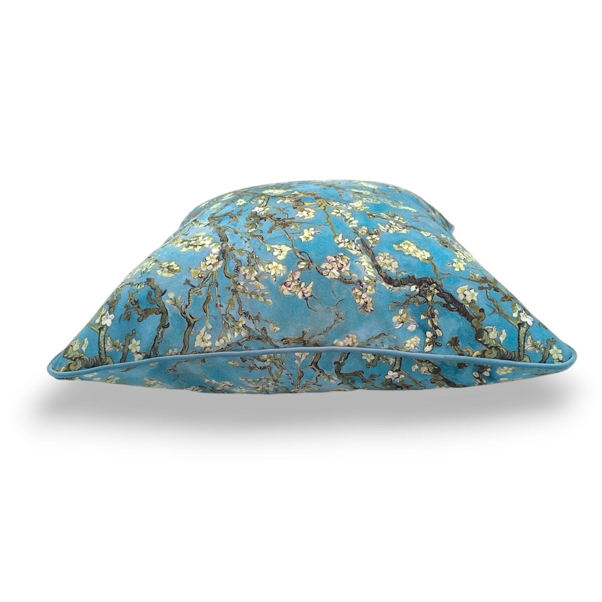 Niebieska poduszka dekoracyjna w kwiaty 45x45 cm Sakura