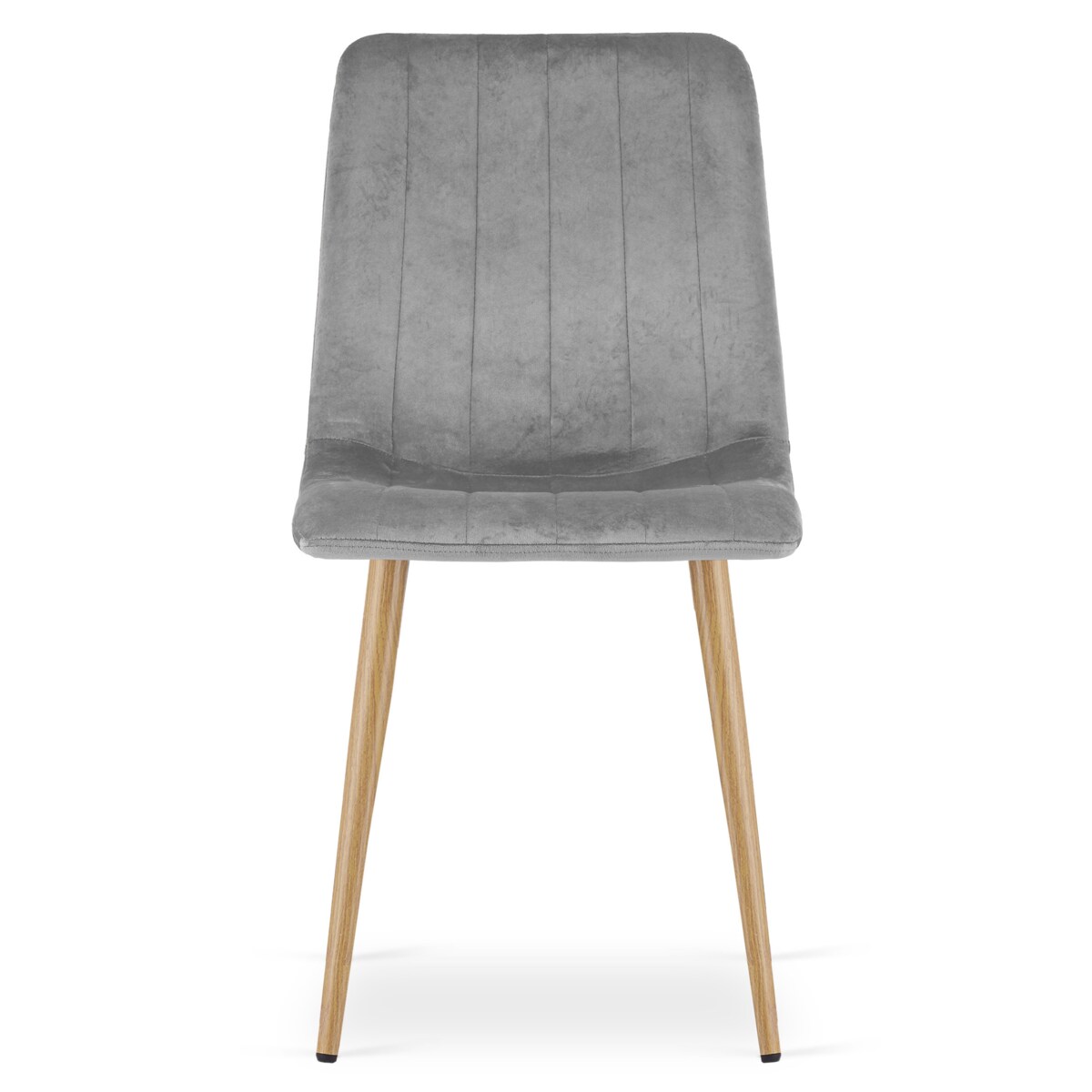 Krzesło Lava nowoczesny design Jasny Szary Aksamit / Nogi Kolor Drewna X2