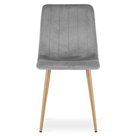 Krzesło Lava nowoczesny design Jasny Szary Aksamit / Nogi Kolor Drewna X2