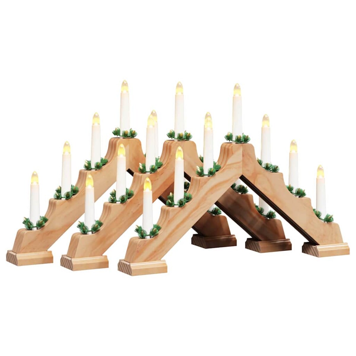 vidaXL Mostek ze świecami bożonarodzeniowymi 3 pcs Brązowy