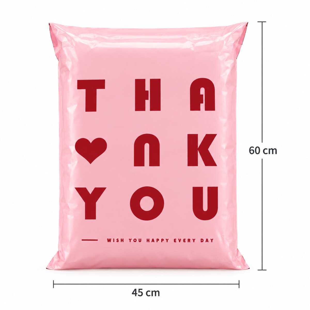 Zestaw 20 toreb kurierskich SHP HEART L różowe 62 × 45 cm