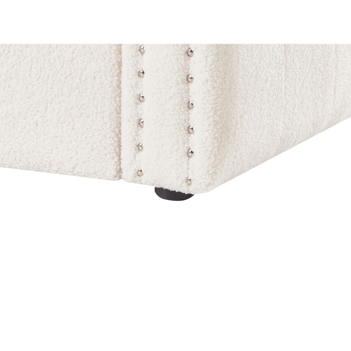 Łóżko wysuwane Boucle GASSIN 90 x 200 cm Złamana biel