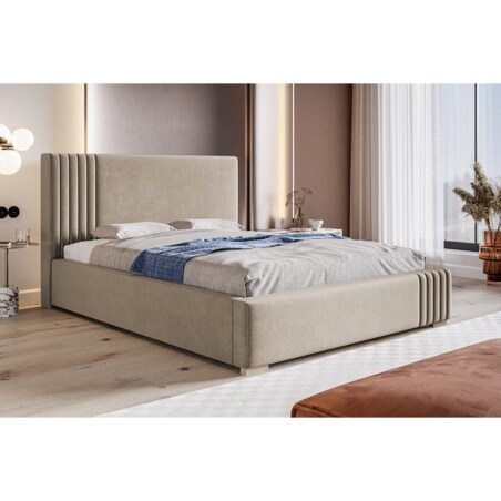 Łóżko z pojemnikiem 180x200 BEN 13 - beżowe