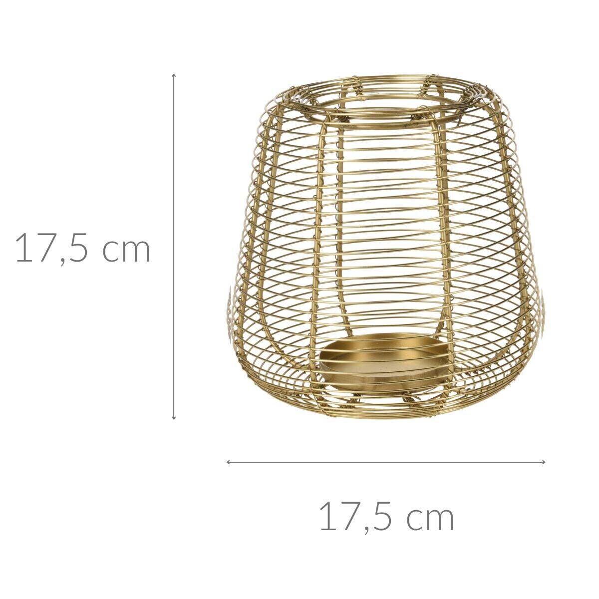 Złoty lampion na świeczkę, metal