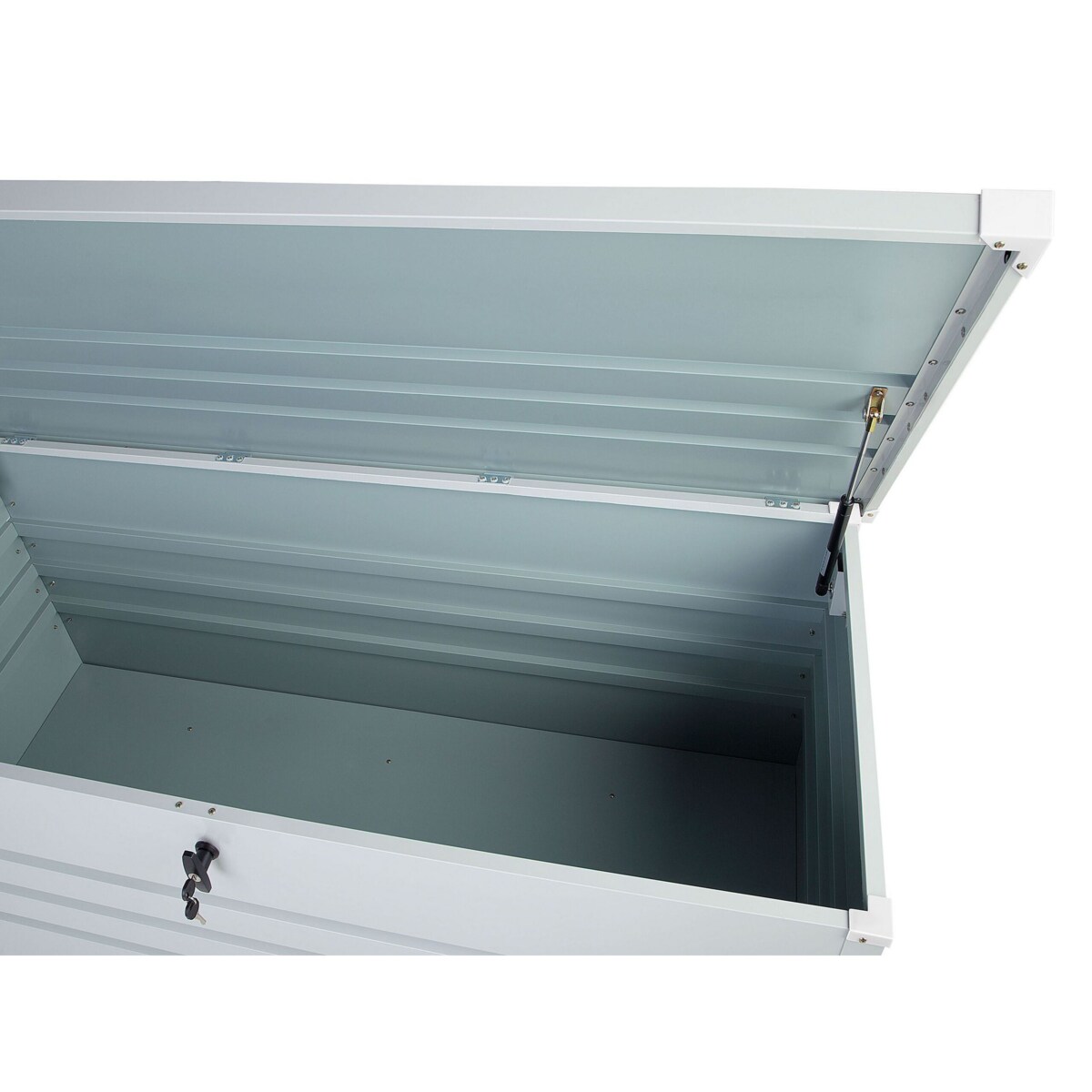 Skrzynia ogrodowa metalowa 600 l jasnoszara CEBROSA