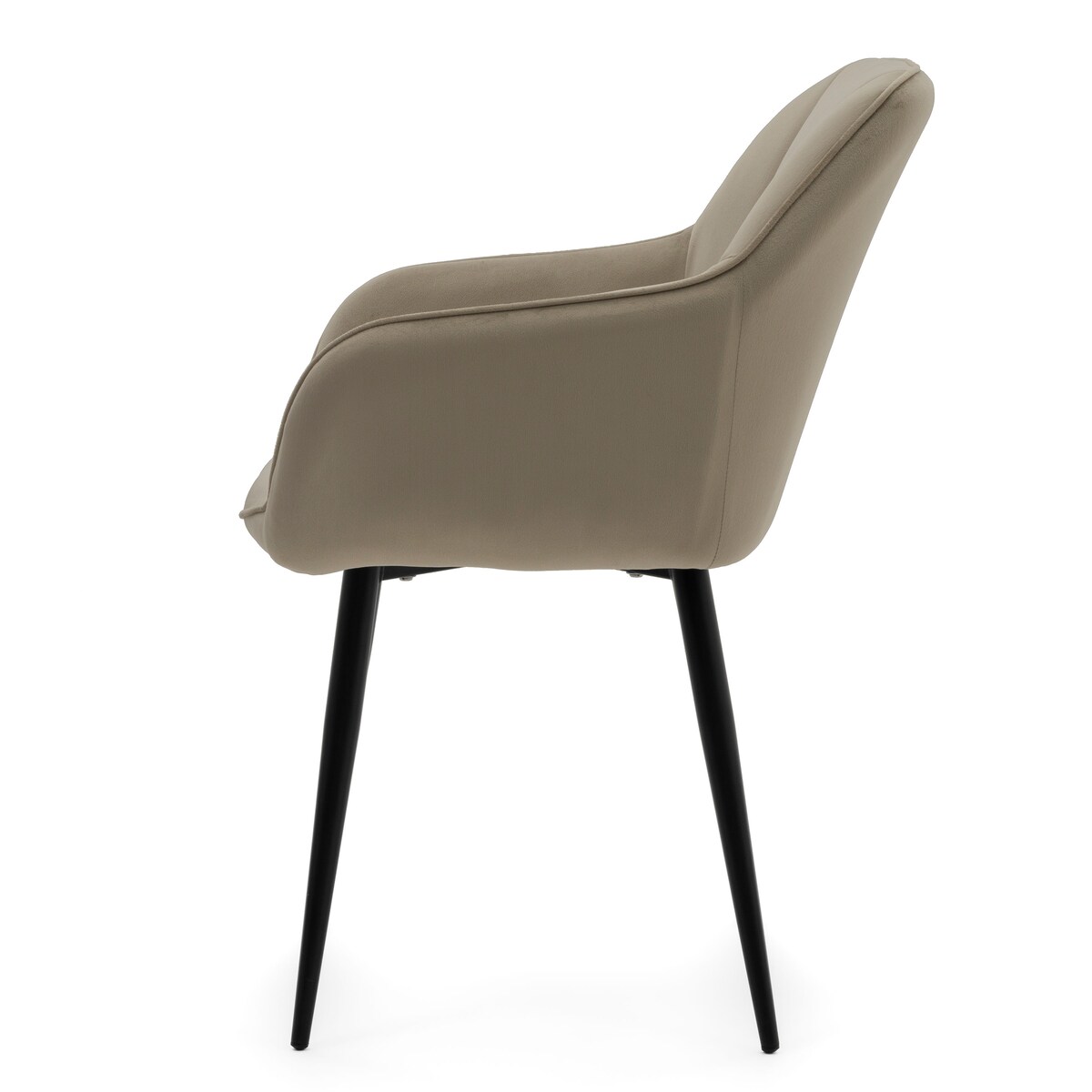 Krzesło tapicerowane welurowe LAGO velvet aksamit ciemnobeżowe