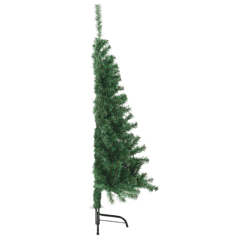 vidaXL Sztuczna choinka ze stojakiem, połówka, zielona, 120 cm, PVC