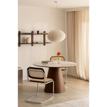 Stół jadalniany z ceramicznym blatem Ø120 cm Aura orzechowy