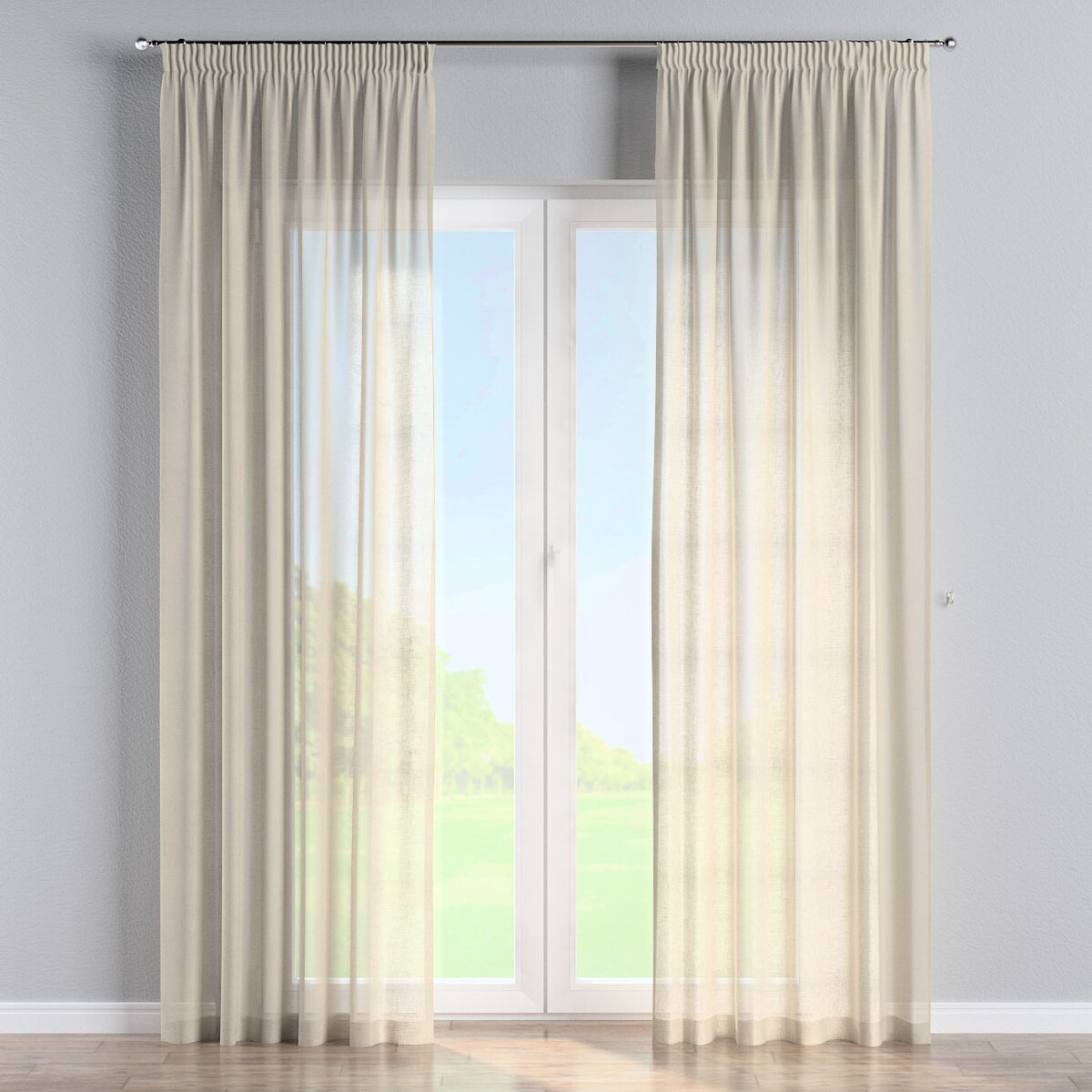 Zasłona na taśmie marszczącej 1 szt. 130x260 prześwitujący beżowy