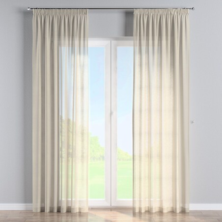 Zasłona na taśmie marszczącej 1 szt. 130x260 prześwitujący beżowy