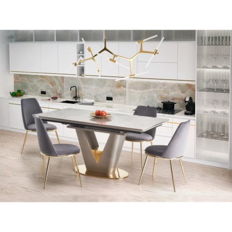 Krzesło tapicerowane K460 VELVET szare