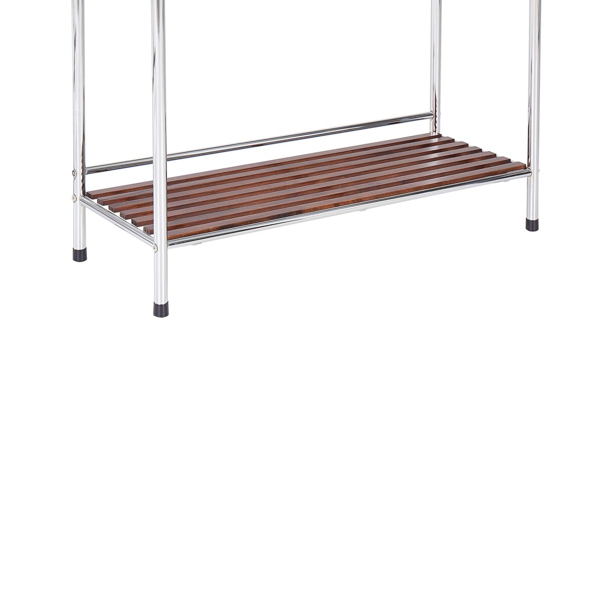 Stojak na ręczniki z półką 72 x 85 cm srebrny z ciemnym drewnem MURIVA