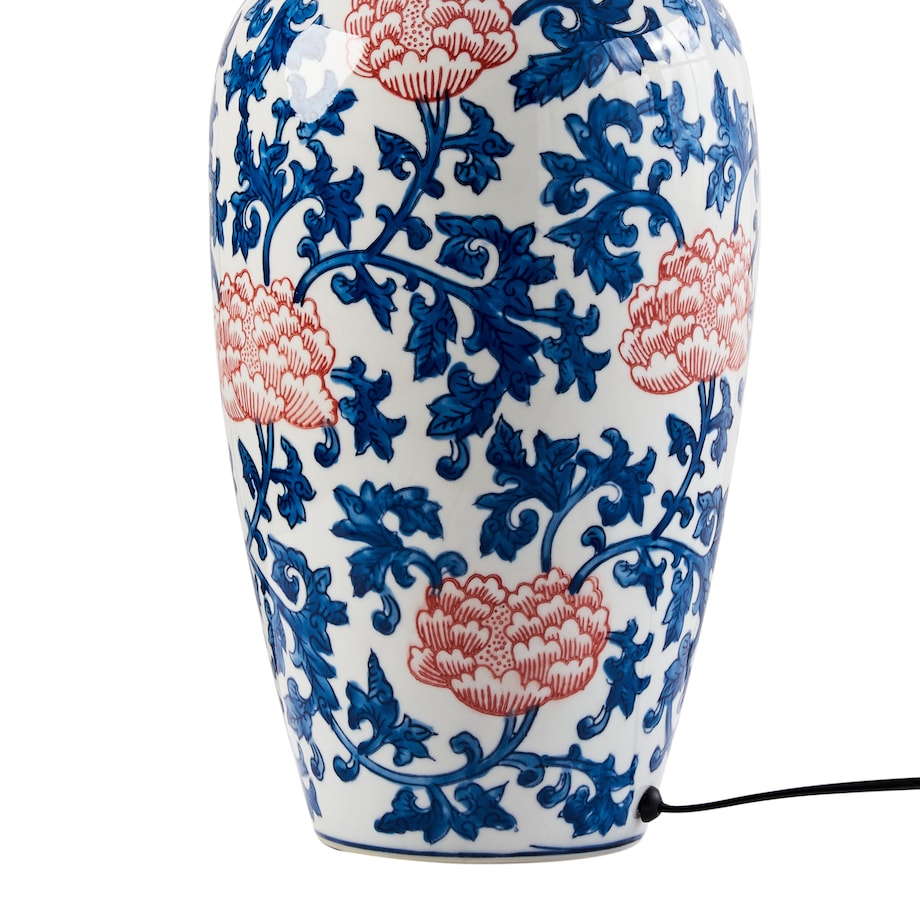 Lampa stołowa VERUSA Porcelana Biały/ niebieski
