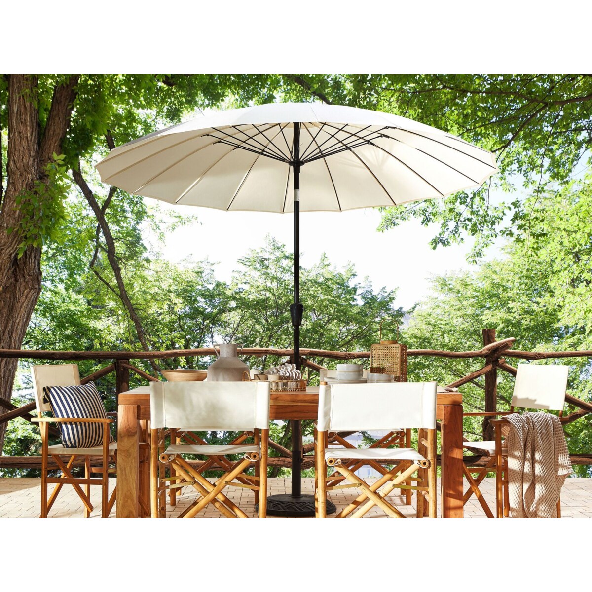 Parasol ogrodowy ⌀ 255 cm beżowy BAIA